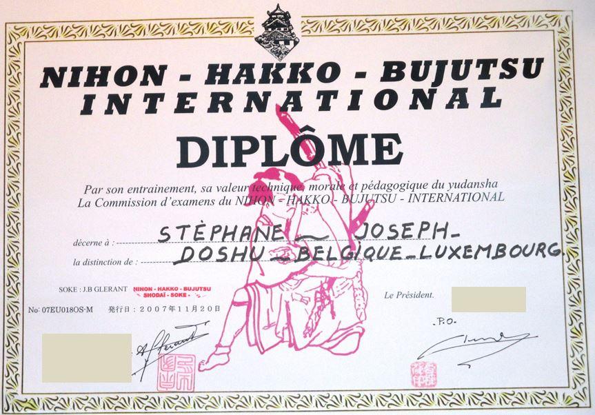 Certification doshu sensei